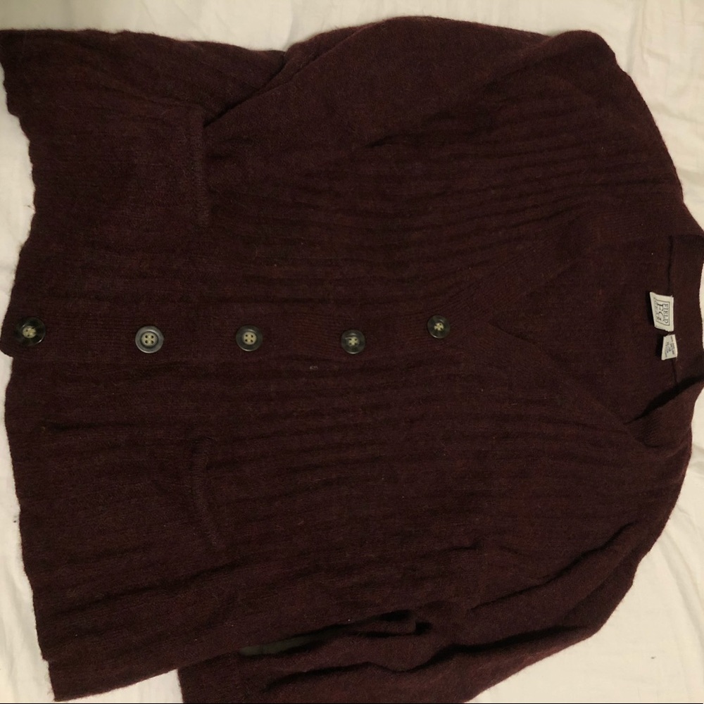 Burgundy Textured Knit Cardigan